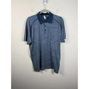 UNRL Golf Sports Camo Blue Performance Stretch Polo Size Large